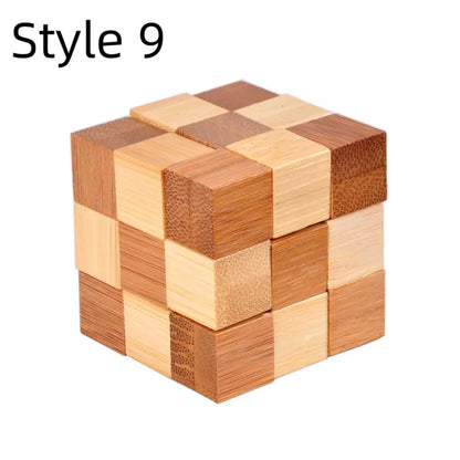 Wooden Kong Ming Lu Ban Lock – 3D IQ Brain Teaser Montessori Puzzle Toy for Kids & Adults