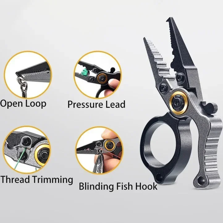 MuqiNush Fishing Tool Stainless Steel Wire Cutter Tong Hook Remover Braided Scissor Knife Forked Ring Openers Outdoor Multitool
