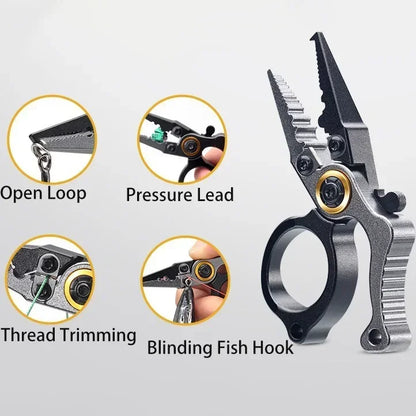 MuqiNush Fishing Tool Stainless Steel Wire Cutter Tong Hook Remover Braided Scissor Knife Forked Ring Openers Outdoor Multitool