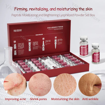 Polypeptide/Hexapeptide/Tripeptide Anti Wrinkle Freeze-dried Powder Set Glossy Skin Radiance Essence Facial Skincare Products