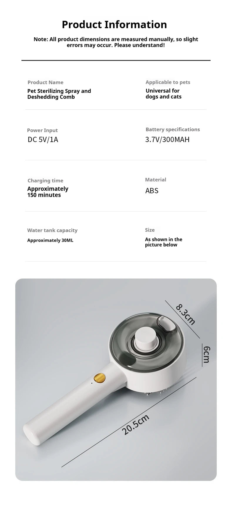 3in1 Cat Hair Brush Brush Pet Hair Remover steam Brush for Dogs Steamy Pet Brushs Anti-Static for Effective Hairs Removal Furry