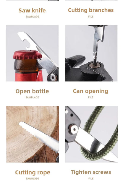 Folding Multi-tool Pocket Knife Pliers Mini Portable Fold Outdoor Hunting Survival Rescue Tactical Multipurpose Repair Tool