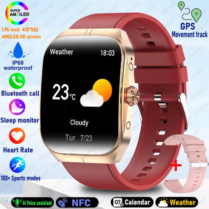 2025 New For OPPO Men Smart Watch Bluetooth Call Sports Watch Heart Rate NFC Waterproof Sports Women Smart Watch For Android iOS