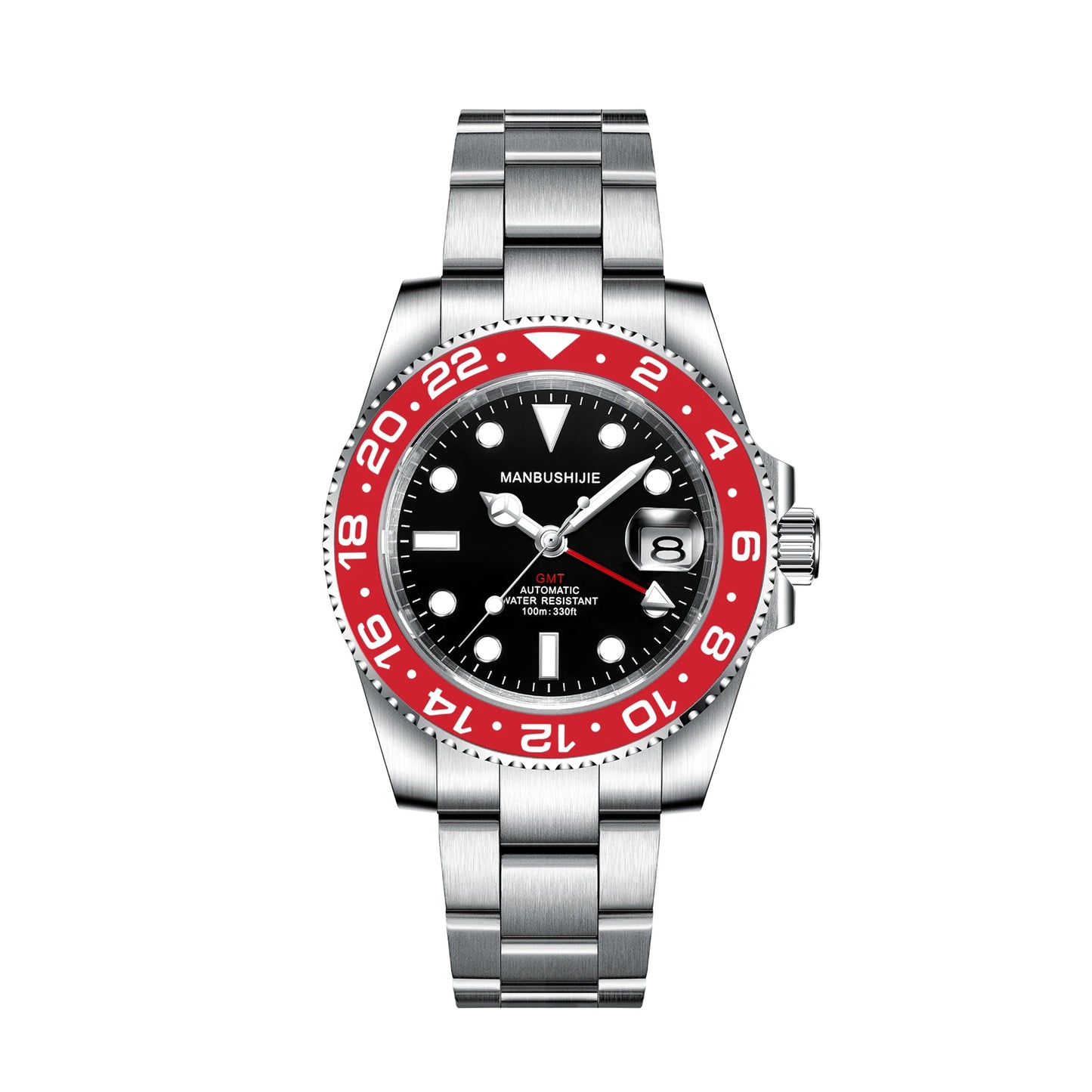 CUSTOM NH34 GMT Stainless Steel Sapphire Glass Watches reloj Waterproof Watch for man Automatic Movement Mechanical Men's Watch