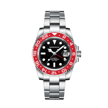 CUSTOM NH34 GMT Stainless Steel Sapphire Glass Watches reloj Waterproof Watch for man Automatic Movement Mechanical Men's Watch