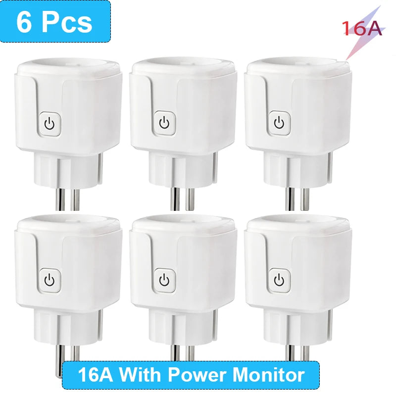 Smart Plug WiFi Socket EU 16A/20A Power Monitor Timing Function Tuya SmartLife APP Control Work with Alexa Google Home Alice