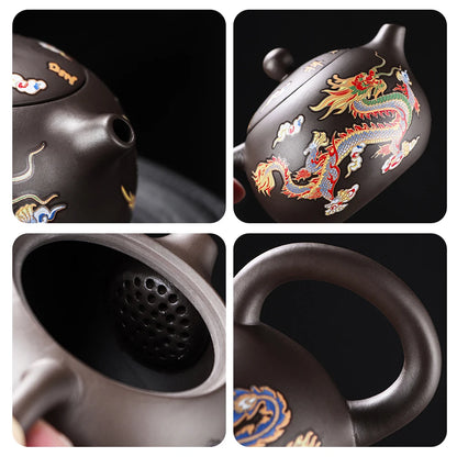 Chinese Style Color-changing Purple Clay Teapot Anti-Scald Handle Tea Brewer Teapots Kettle Gift Tea Set Ceramics And Pottery