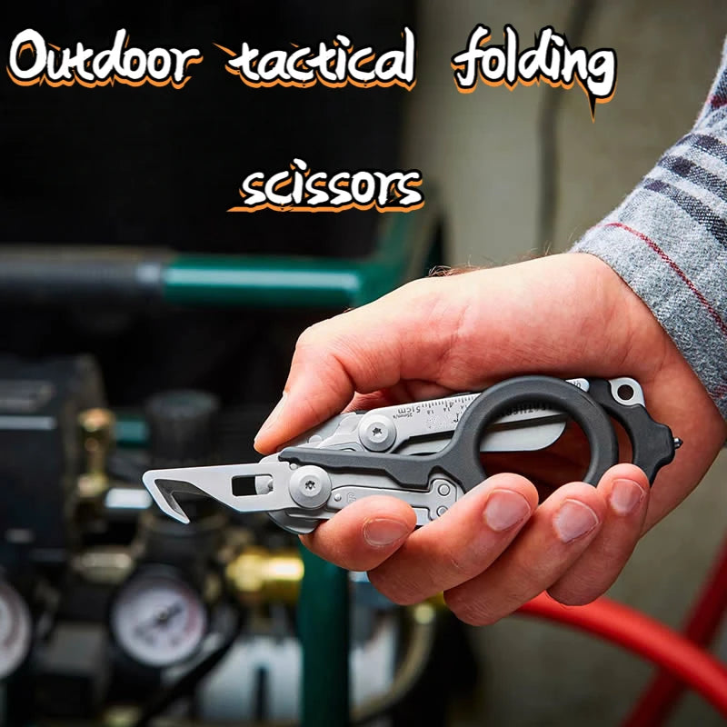 Stainless Steel Multifunctional Tactical Pliers Scissors For Outdoor Survival, Foldable And Extendable Tactical Folding Scissors