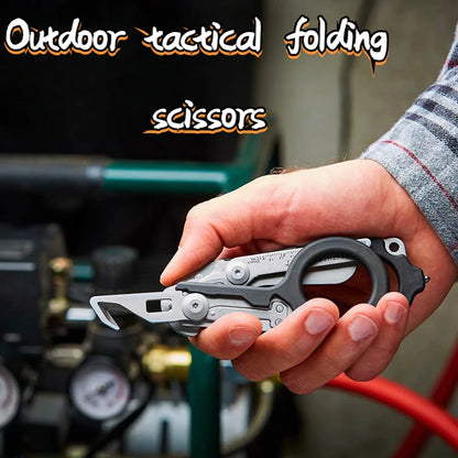 Stainless Steel Multifunctional Tactical Pliers Scissors For Outdoor Survival, Foldable And Extendable Tactical Folding Scissors