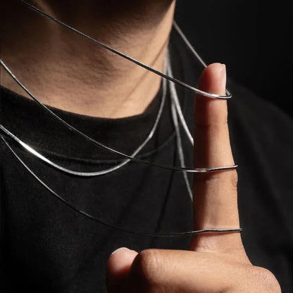 1Pcs Punk Hip-hop Snake Link Chain Stainless Steel Necklace for Men Women Silver Color Male Jewelry Gifts Cadenas Para Hombre