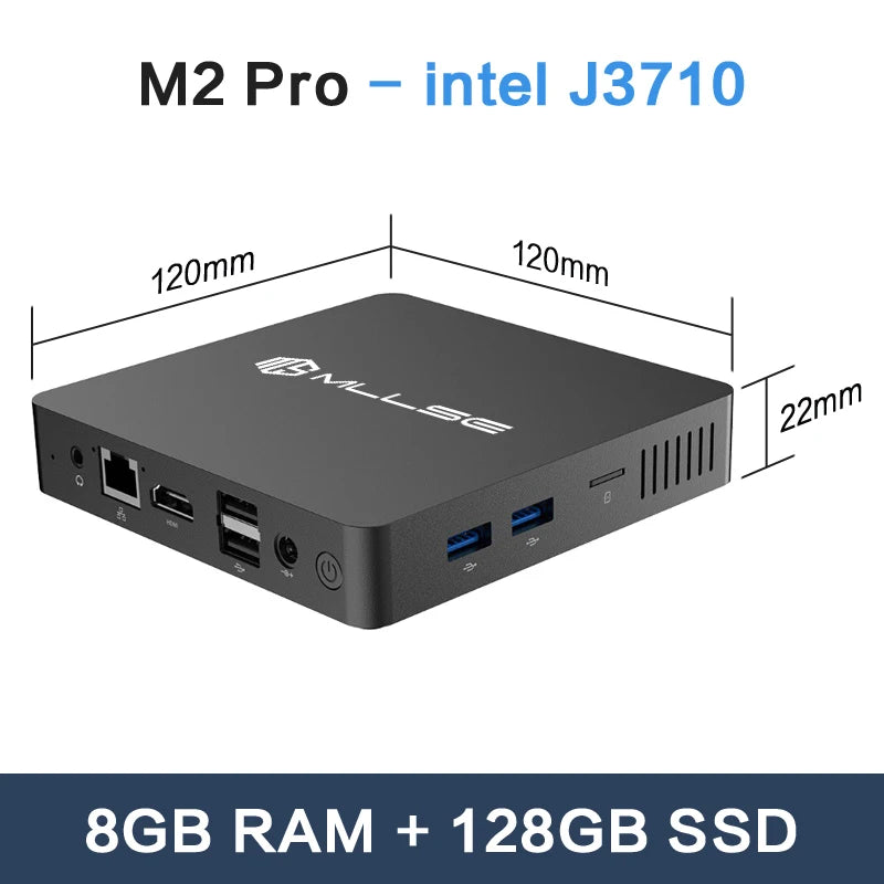 MLLSE Mini PC M2 Air Intel Gemini Lake N4000 Intel J3710 6GB RAM 128GB ROM Dual-Band WiFi Bluetooth USB Mini Computer