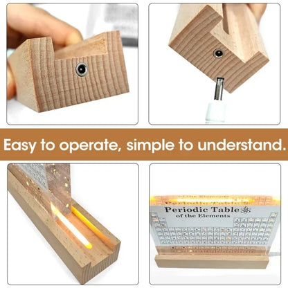 Acrylic Real Elements Periodic Table Mendeleev Periodic Table Figurine Display Science Ornament Room Decoration Desk Accessories