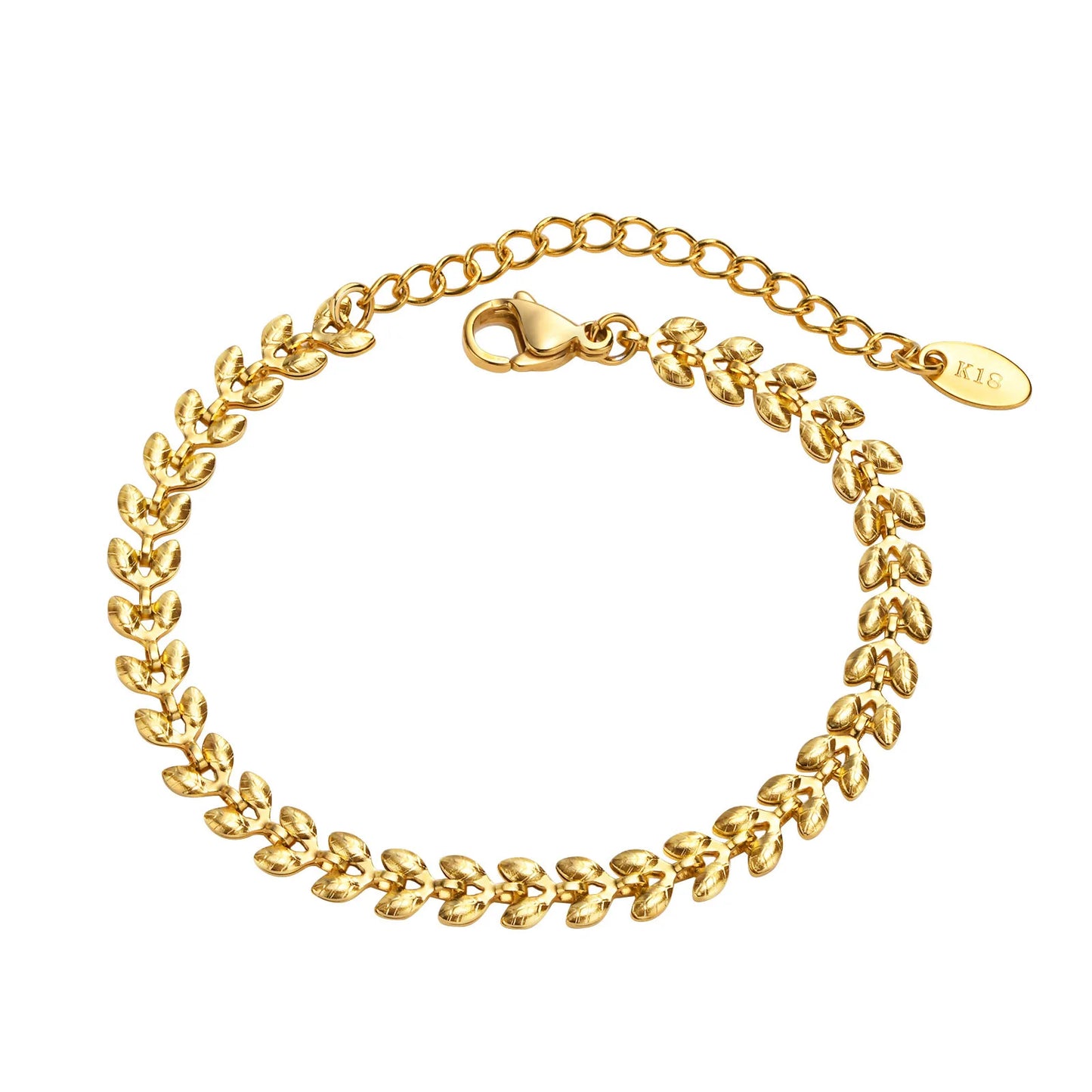 Vnox Chic Wheat Chain Choker Necklaces for Women, Gold Color Stainless Steel Links Neck Collar Gift to Her Jewelry