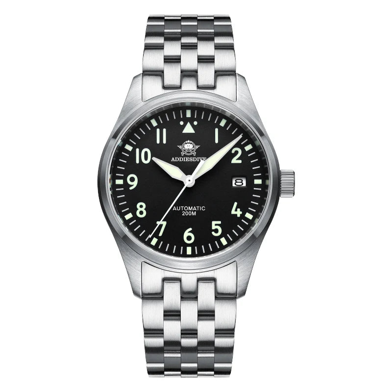 ADDIESDIVE Watches For Men Luxury Business Leisure Automatic Mechanical Men's Watch Fluorescent Waterproof NH35A 316L Stainless