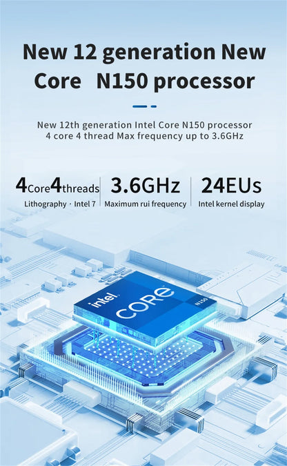 MLLSE G2 Pro Mini PC Intel Twin Lake N150 Processor LPDDR5 12GB RAM 512GB ROM Windows 11 Pro WiFi 5 BT5.2 Desktop Computer