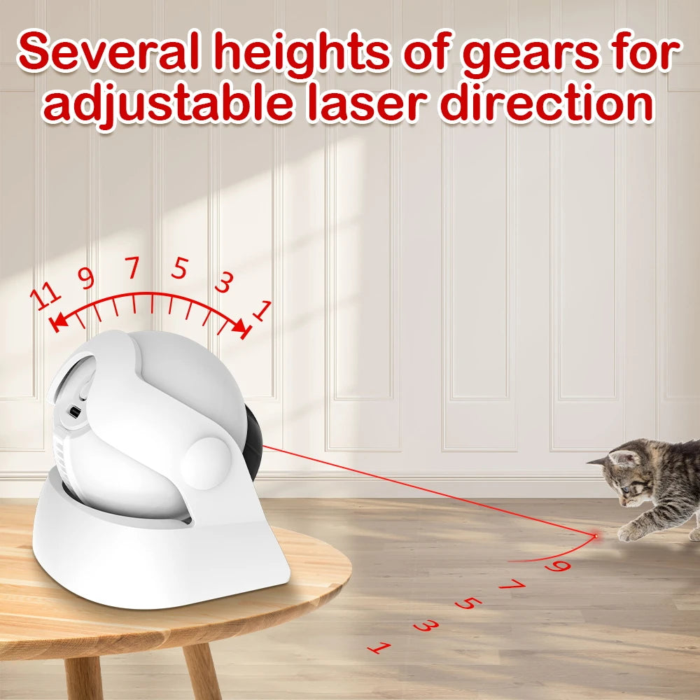 Cat Laser Toys Motion Acticated Responsive Interactions, Mix Fast & Slow Laser Game Multi-Angle Adjustable Rechargeable Pet Toys