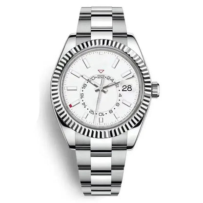 Men Watches Waterproof Dual Time Zone Luxury 904L Stainless Steel Watches Automatic Mechanical Sweep Movement Male Wristwatches