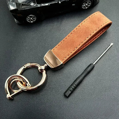 Custom Name Logo Leather Car Moto Keychain Personalized for Men and Women  Creative Simple Key Chains Gift