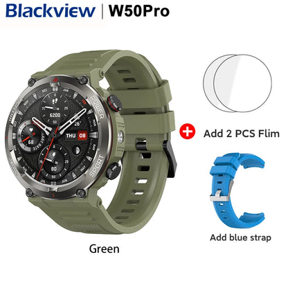 [World Premiere] Blackview W50 Pro Smartwatch 1.45" HD Display Flashlight Bluetooth Phone Call 960mAh Rugged Smartwatch