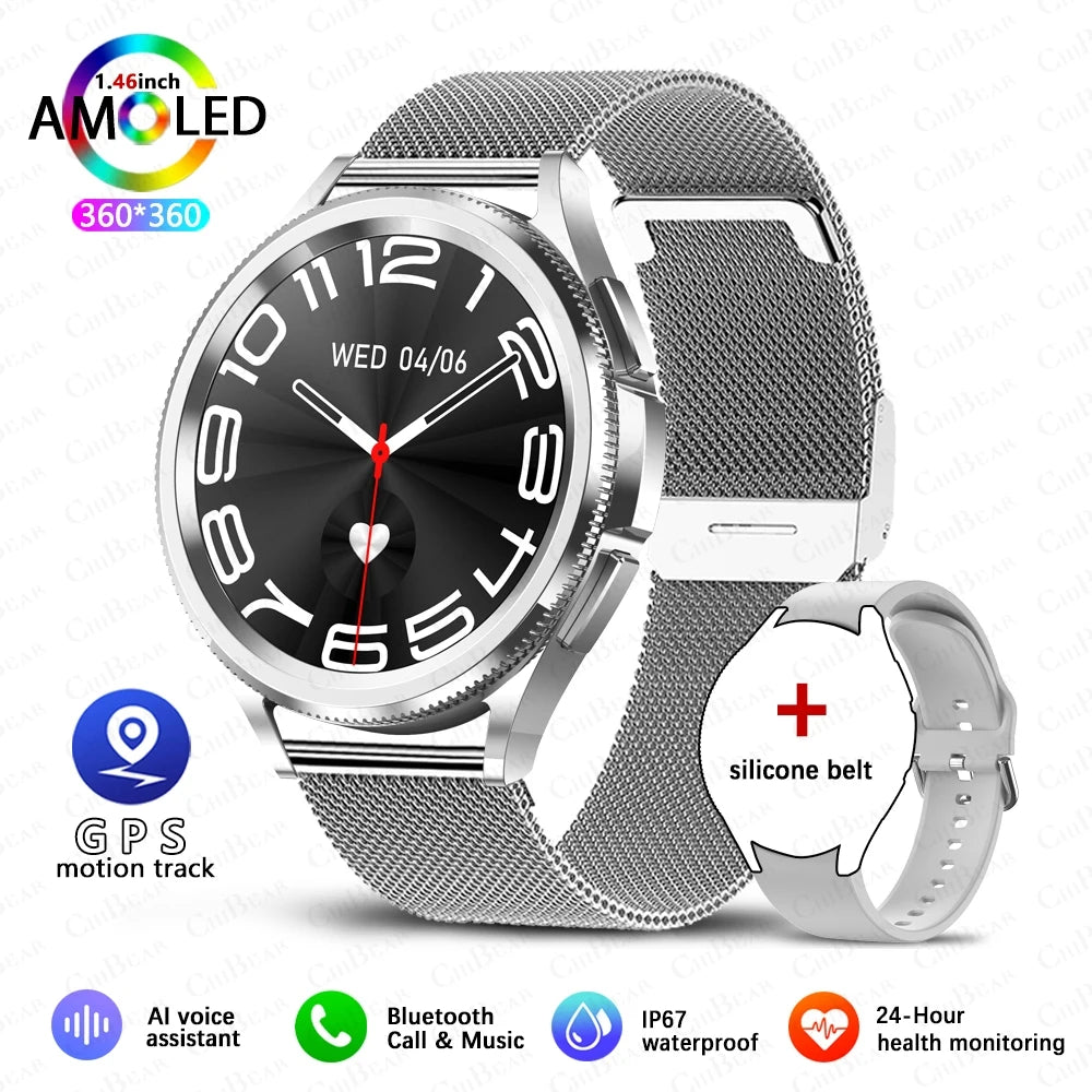 Watch 6 Classic Bluetooth Call Smart Watch Men GPS Outdoor Sports Fitness Model Health Heart Rate Monitor Smartwatch 2025 New
