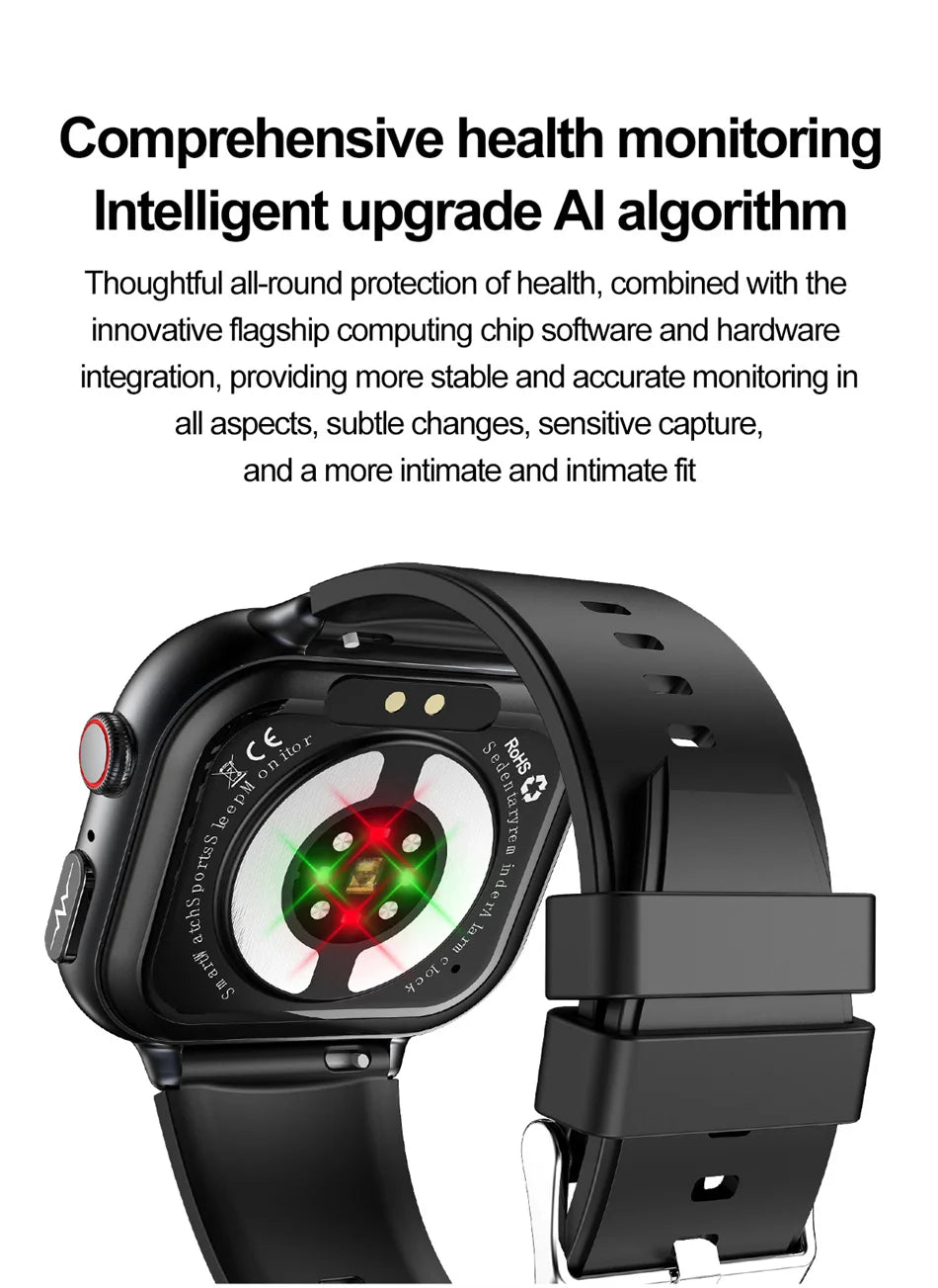 2025 Medical Grade ECG+PPG Smart Watch – Blood Sugar & Health Monitor