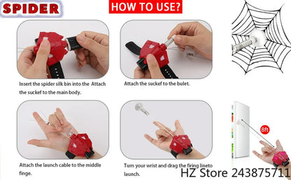 Spider Web Launcher with light String Shooters Toy Gadgets String Shooter Superhero Role-Play Cool Stuff Fun Toys Halloween Gift