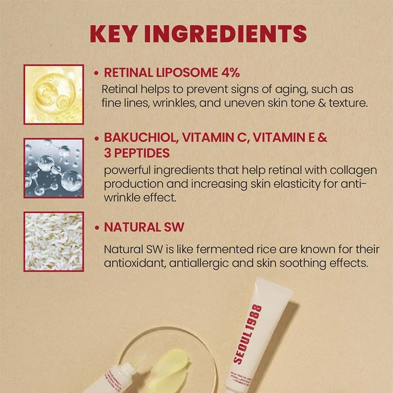 1988 Retinol Eye Cream Anti-wrinkle Firm Skin Fade Fine Lines Anti Dark Circle Puffiness Brighten Skin Seoul 1988 Eye Cream Set