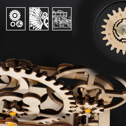 3d Wooden Puzzle Marble Runs Mechanical Puzzles Self Assembly Toy STEAM Educational Toys Model Building Kits for Kids Adult Gift