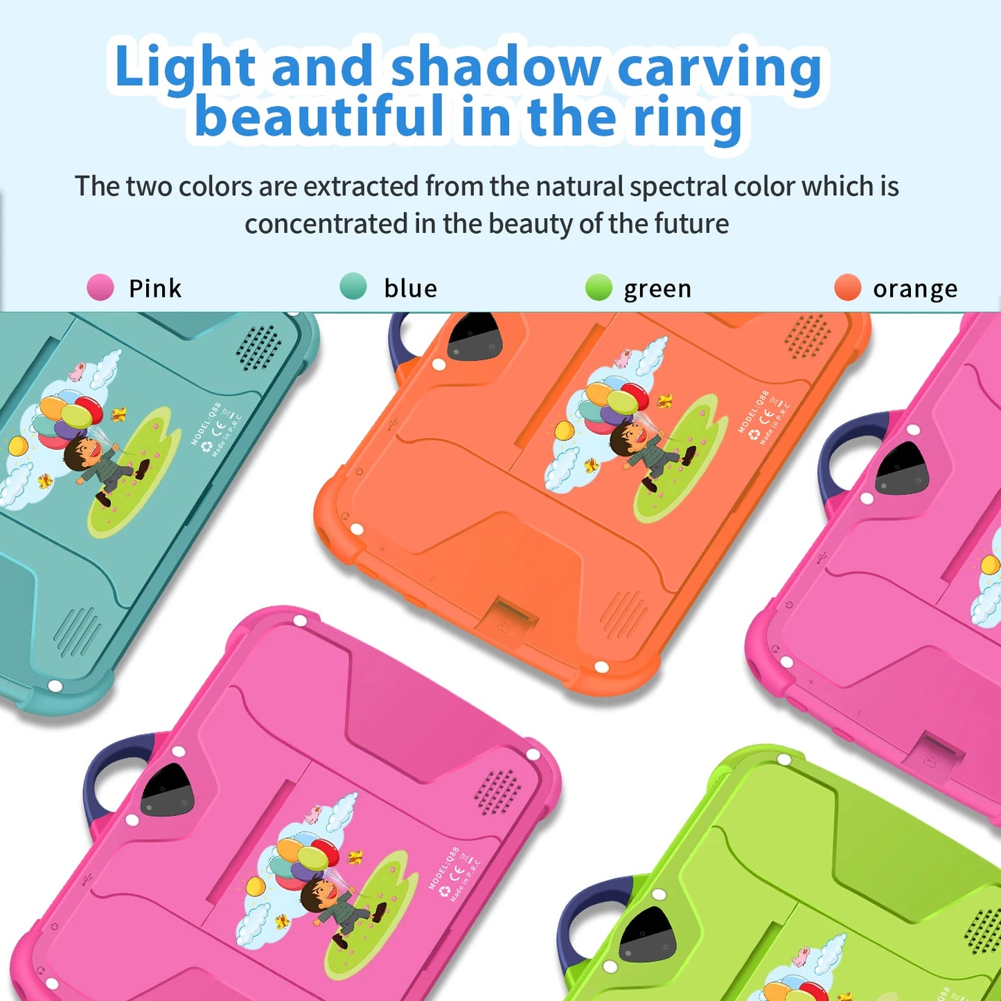 Kids Tablet 7 Inch Cartoon Pattern - Quad Core 4GB RAM 64GB ROM Android Learning Education Games Gift