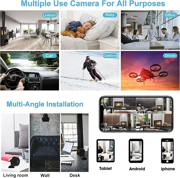 10Pcs A9 Mini Camera WiFi Wireless Security Protection Remote Monitor Camcorder Video Surveillance Smart Home Mini Cam HD Camera