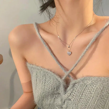 Sweet Kpop Colored Zircon Square Rhinestone Pendant Necklace For Women Y2K Korean Fashion Hoop Metal Choker Collar Jewelry Gift