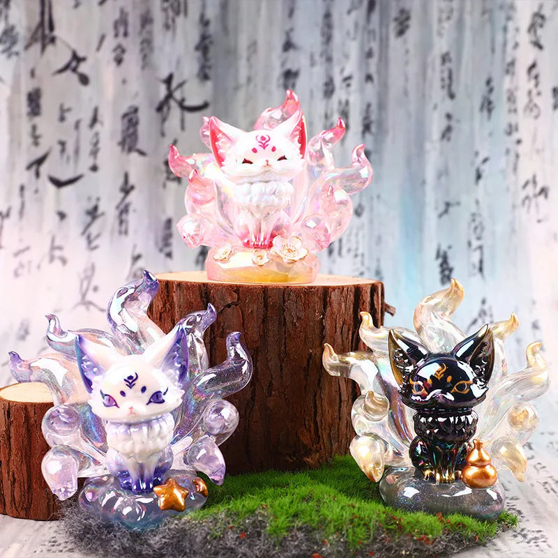 Creative China-Chic Nine Tailed Fox Fairy Blind Box Chaozhou Play Doll Desktop Decoration Mysterious Surprise Box Birthday Gift
