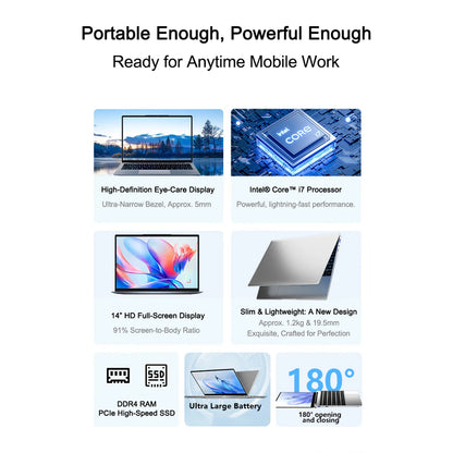 Laptop Computer Windows 11 Pro Intel i7-8650U 2025 Notebook PC Gamer 32GB DDR4 1TB 2TB SSD 1920*1080 Office Study Computer PC