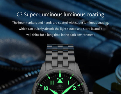 ADDIESDIVE Watches For Men Luxury Business Leisure Automatic Mechanical Men's Watch Fluorescent Waterproof NH35A 316L Stainless