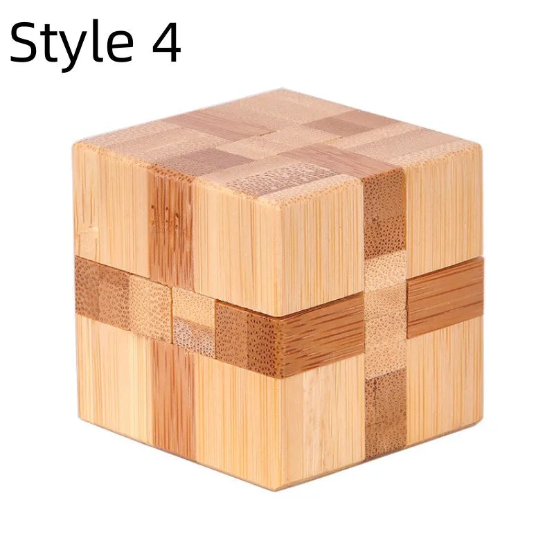 Wooden Kong Ming Lu Ban Lock – 3D IQ Brain Teaser Montessori Puzzle Toy for Kids & Adults