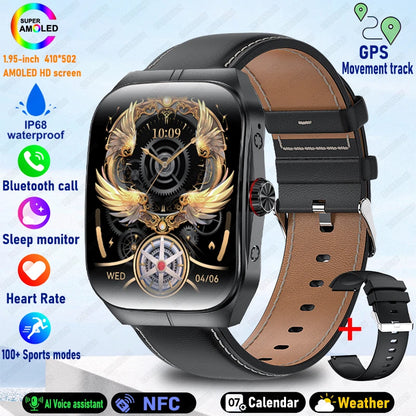 2025 New For OPPO Men Smart Watch Bluetooth Call Sports Watch Heart Rate NFC Waterproof Sports Women Smart Watch For Android iOS