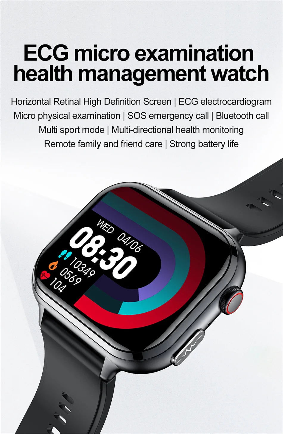 2025 Medical Grade ECG+PPG Smart Watch – Blood Sugar & Health Monitor