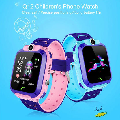 Fashion Q12 Kids Smart Watch IP67 Waterproof SOS Camera Phone 2G SIM Card Voice Call LBS Location Child Clock Smartwatches Gift