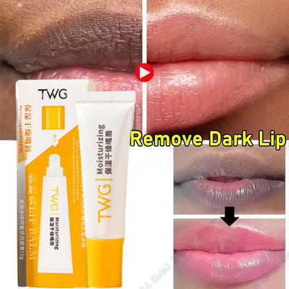 Remove Dark Lip Balm Vitamin C Lighten Melanin Gloss Oil Exfoliating Clean Pigment Dead Skin Fade Lip Lines Beauty Care Makeup