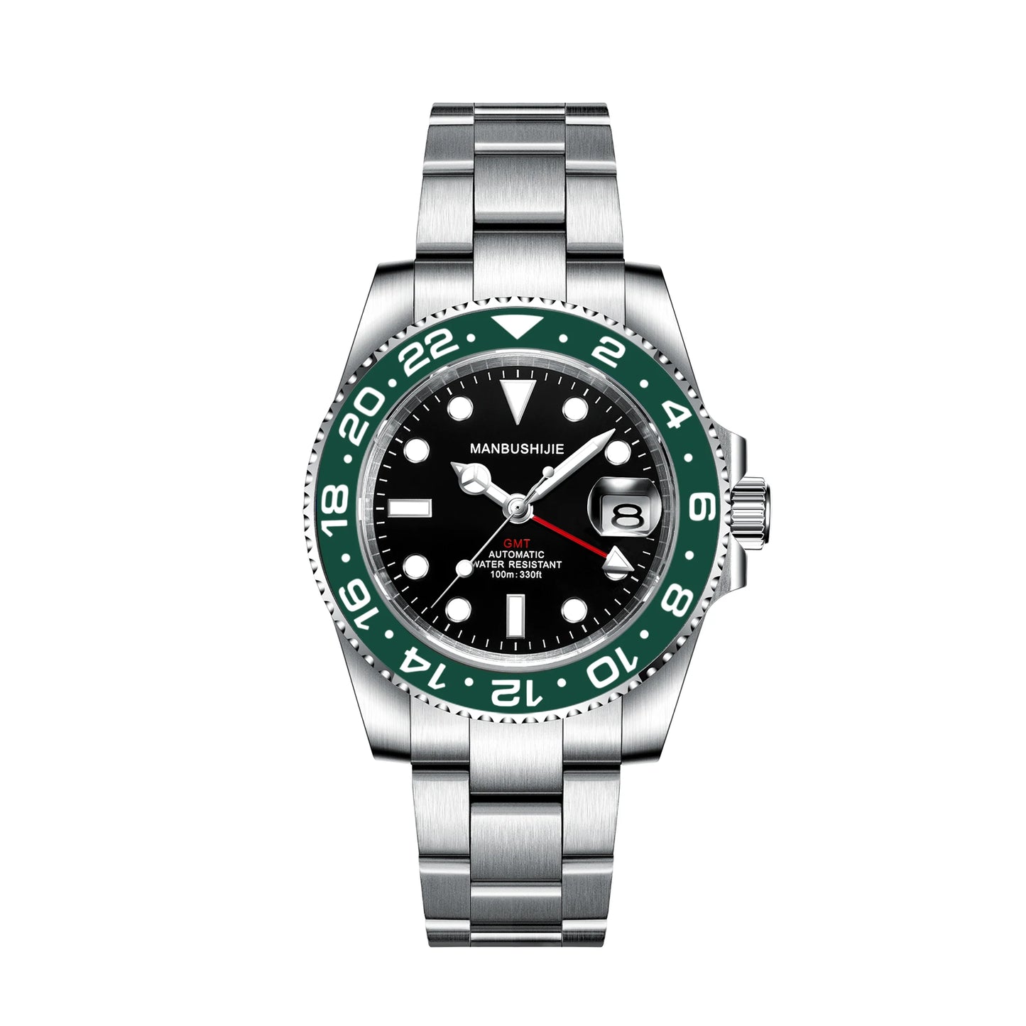 CUSTOM NH34 GMT Stainless Steel Sapphire Glass Watches reloj Waterproof Watch for man Automatic Movement Mechanical Men's Watch