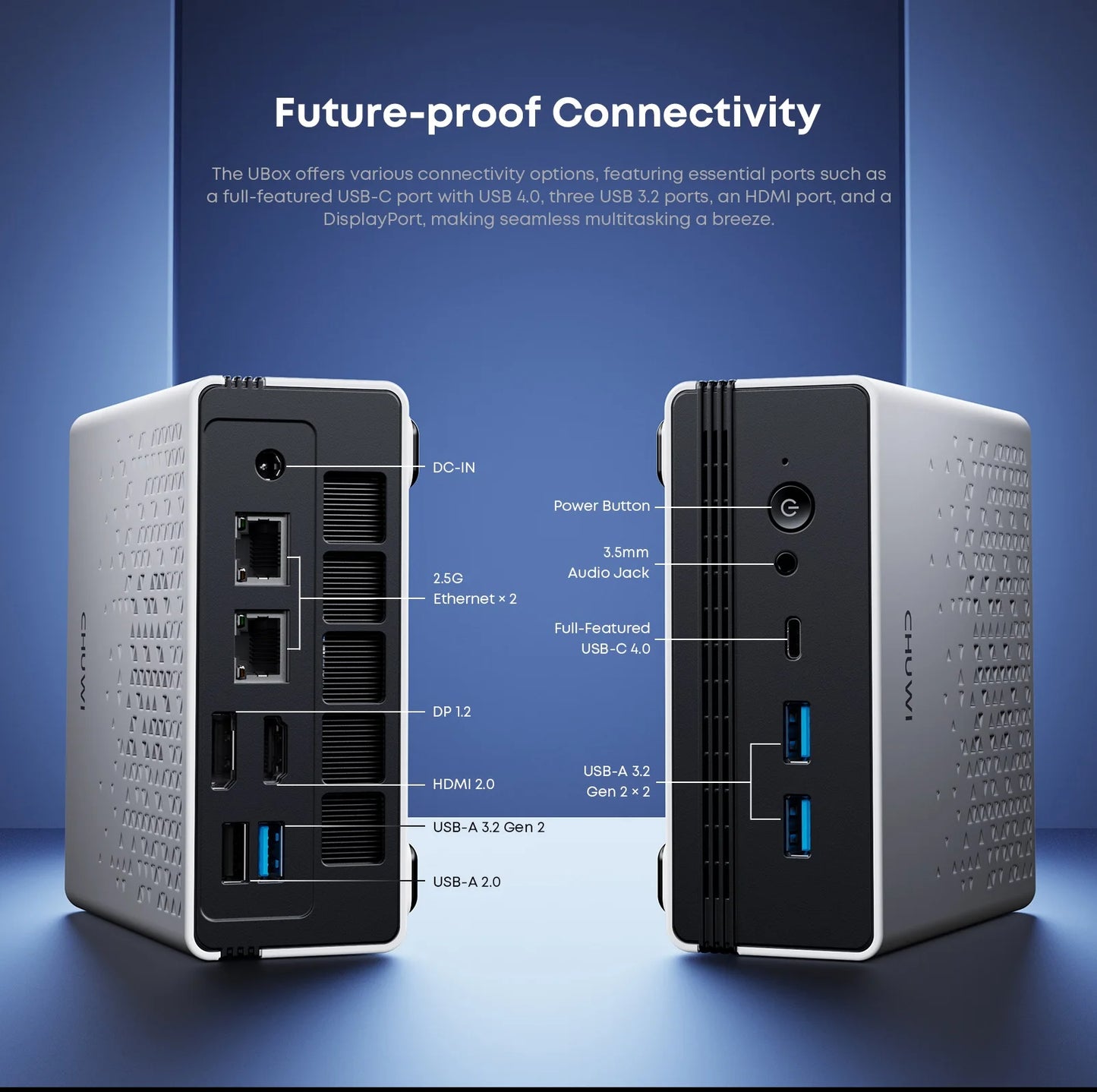 CHUWI UBox Mini PC Ryzen 6600H 6Cores AMD CPU 16GB RAM 512GB SSD Windows 11 Desktop Computer PC 4K Decording WIFI 6 PC