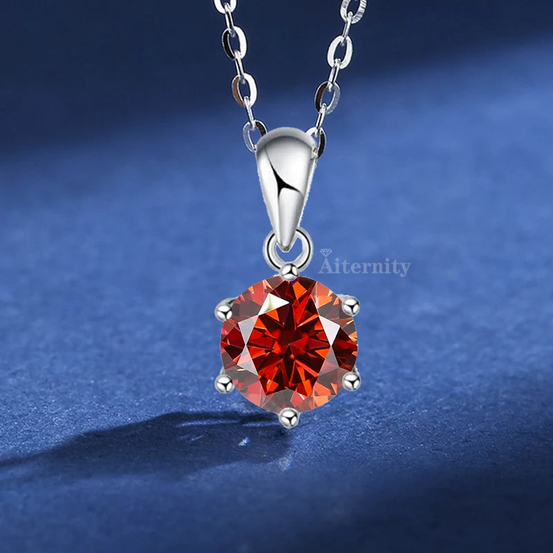 100% Real D Color 1 Carat Moissanite Pendant Necklace GRA Certificate for Women Wedding Bridal S925 Sterling Silver Fine Jewelry