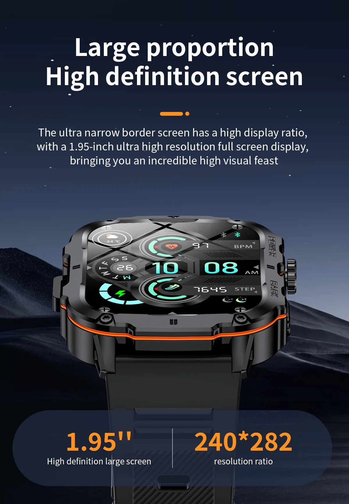 LIGE 2025 Rugged Military Smart Watch Men Outdoor Watches lP68 Waterproof 1.95" Al Voice BT Call Man Smartwatch For Android IOS