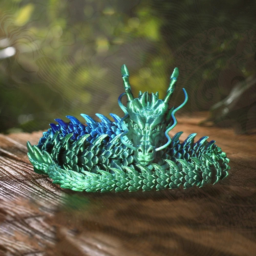 30CM 90cm 3D Printed Conjoined Divine Dragon Ornaments Joints Can Move Creative Dragon Plants Rockery Fish Tank Decoration