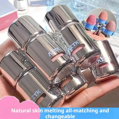 Liquid Powder Blusher, High Gloss, Three In One, Shrink And Expand Color, Natural Nude Color, Pseudo Plain Blush