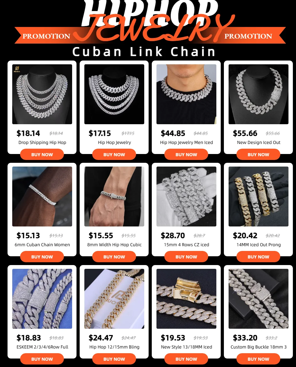 10mm Hip Hop Cubic Zircon CZ Iced Out Bubbles Cuban Link Chain Necklace For Women Jewelry Birthday Gift