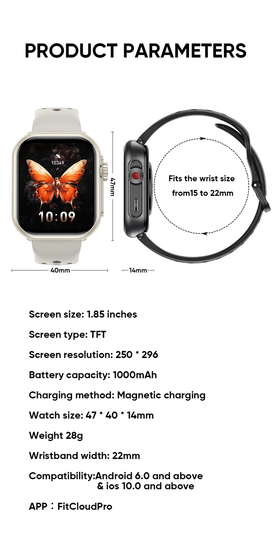 For Apple Watch Ultra 2 1000 mAh Smart Watch Men Women 1.85-inch HD Full Touch Screen IP68 Waterproof Bluetooth Call Smartwatch