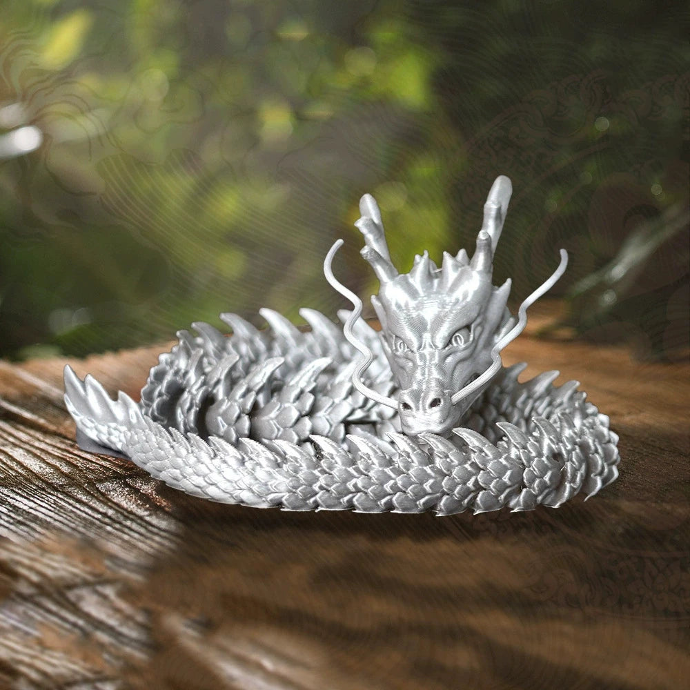 30CM 90cm 3D Printed Conjoined Divine Dragon Ornaments Joints Can Move Creative Dragon Plants Rockery Fish Tank Decoration