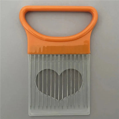 Effortlessly Slice Onions with this 1pc Colorful Onion Slicer Kitchen stainless steel potato chip onion holder for chopping assi