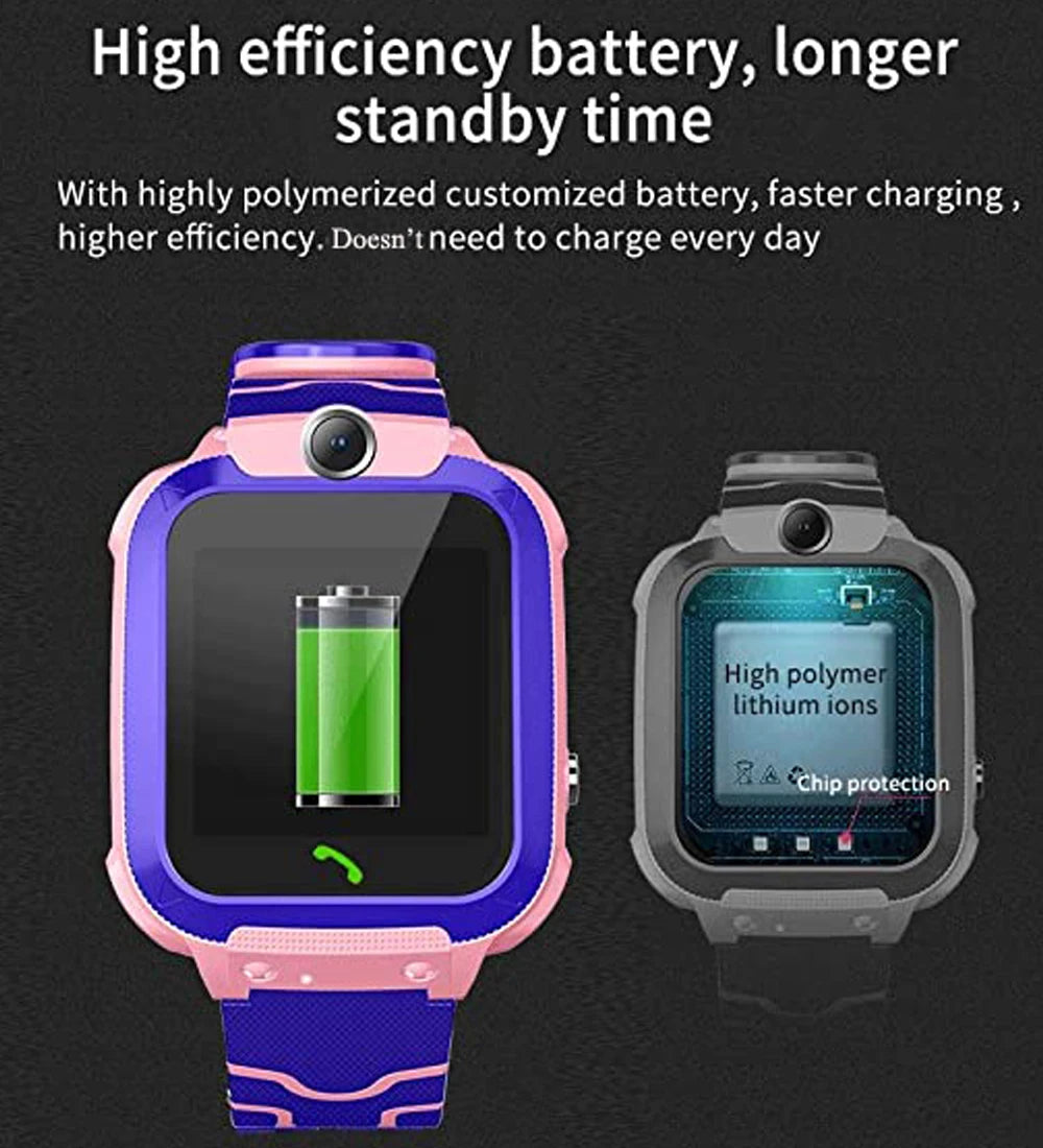 Fashion Q12 Kids Smart Watch IP67 Waterproof SOS Camera Phone 2G SIM Card Voice Call LBS Location Child Clock Smartwatches Gift